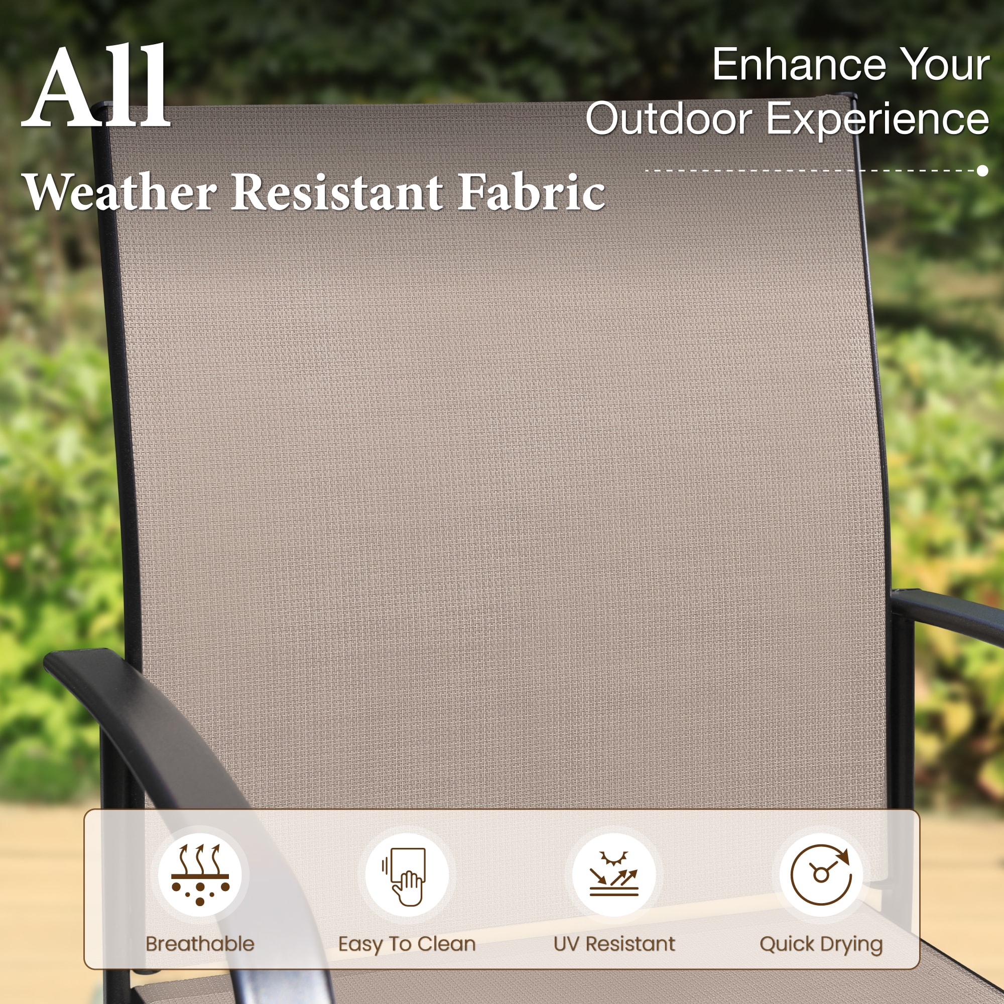 Sunshine Valley Outdoor Table and Chairs 6 -Piece Black Patio Dining Set Steel Square Table with 4 Gray Stationary Chairs and Umbrella Included