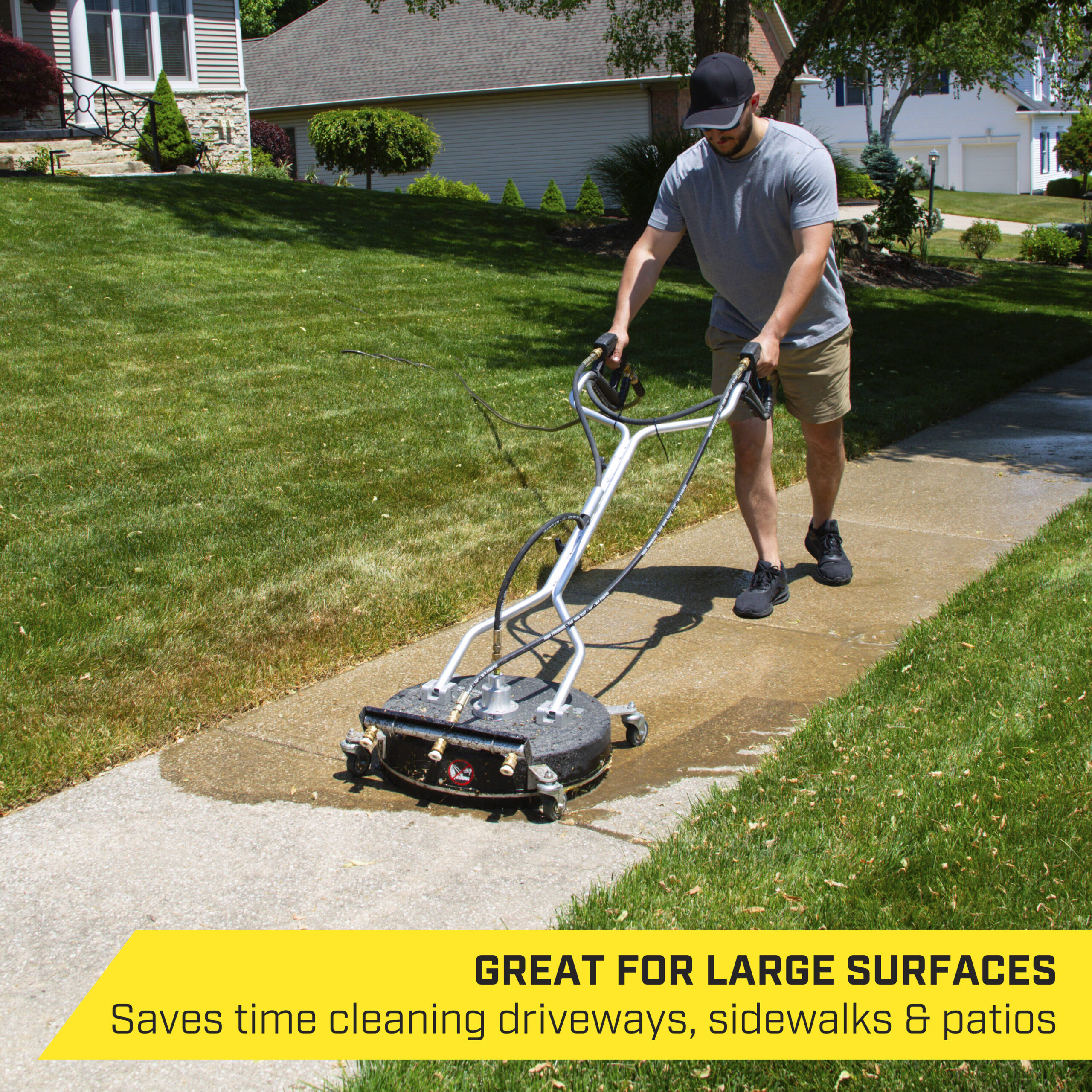 SurfaceMaxx Walk-behind with Water Broom 20-in up to 4500-PSI Rotating surface cleaner for Gas pressure washers