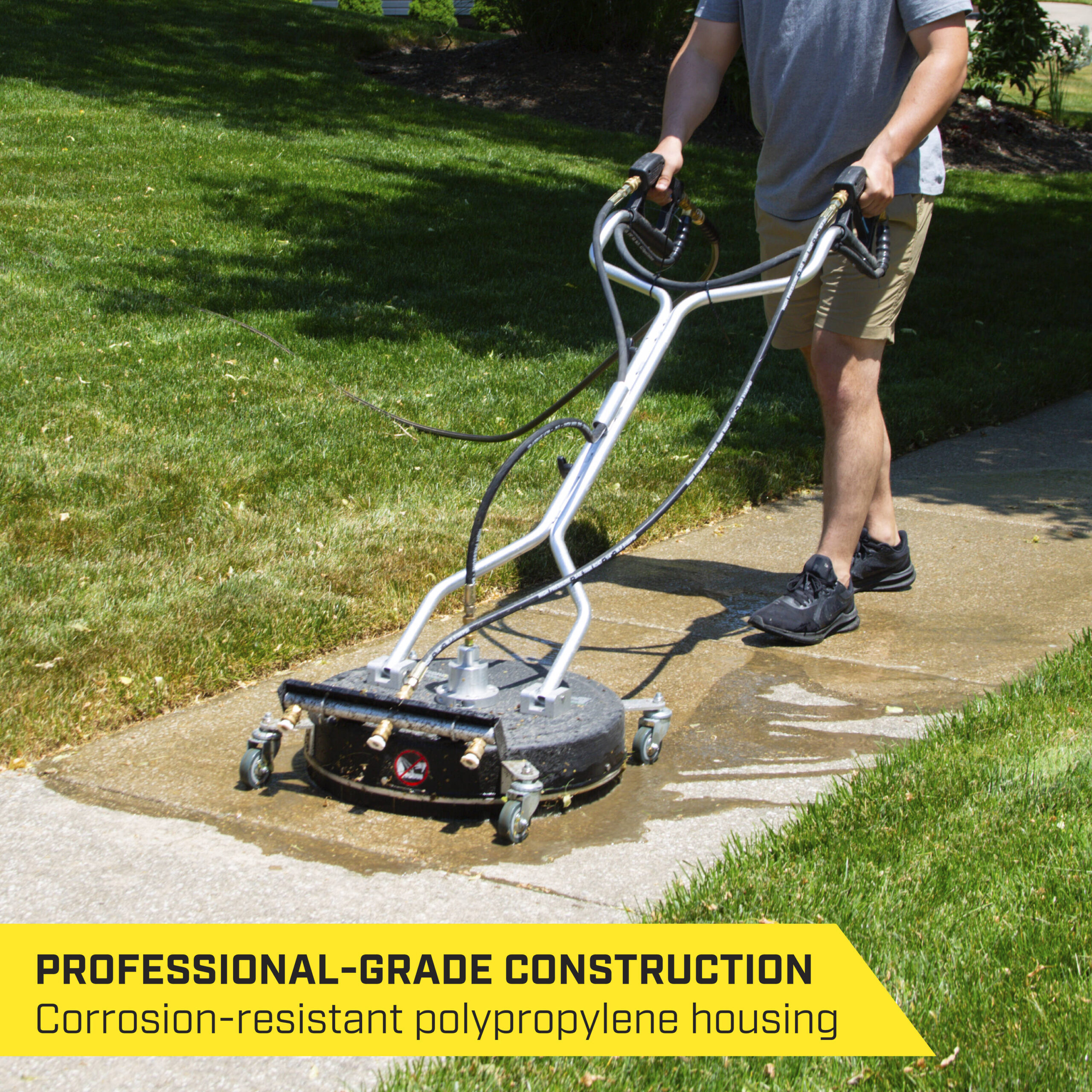 SurfaceMaxx Walk-behind with Water Broom 20-in up to 4500-PSI Rotating surface cleaner for Gas pressure washers