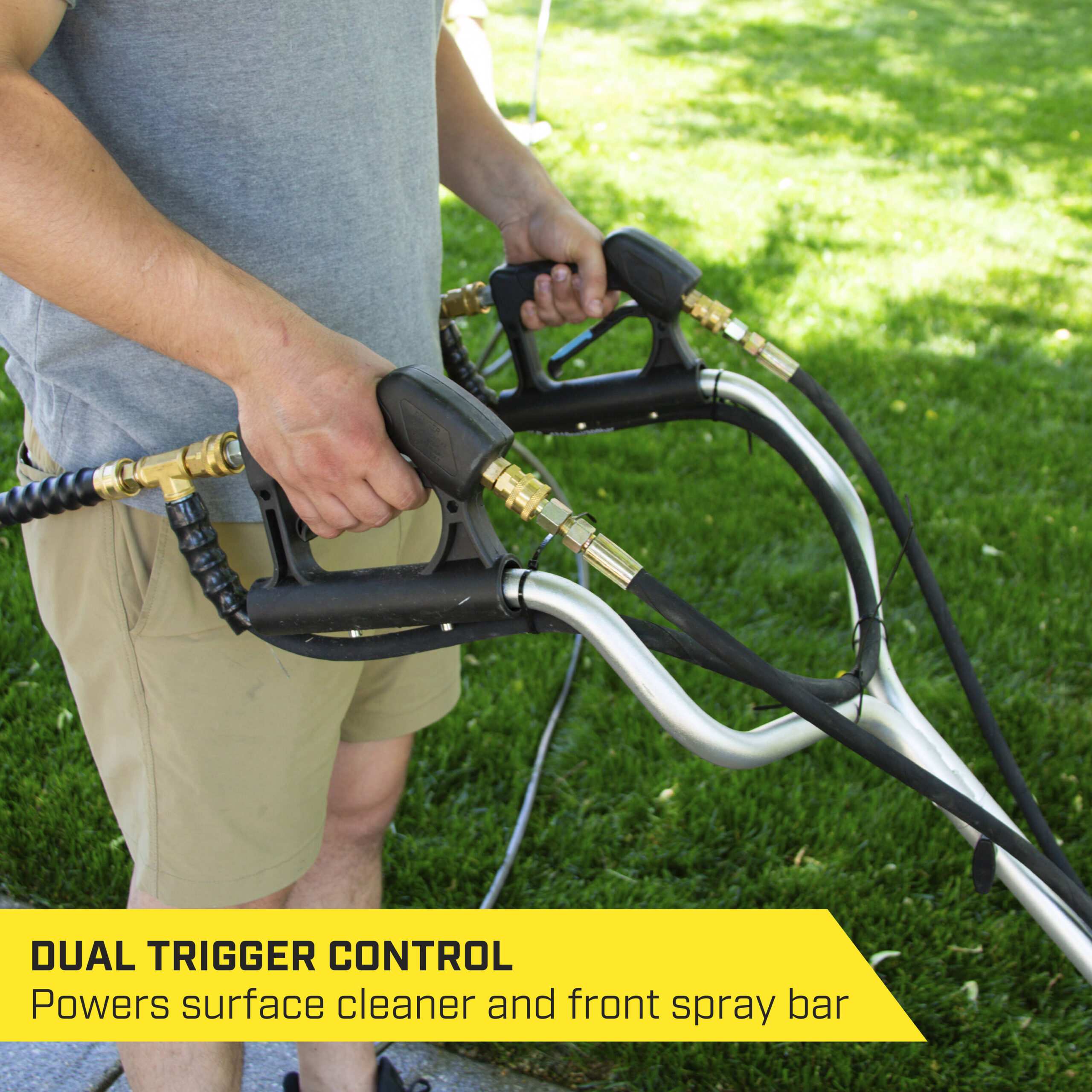 SurfaceMaxx Walk-behind with Water Broom 20-in up to 4500-PSI Rotating surface cleaner for Gas pressure washers
