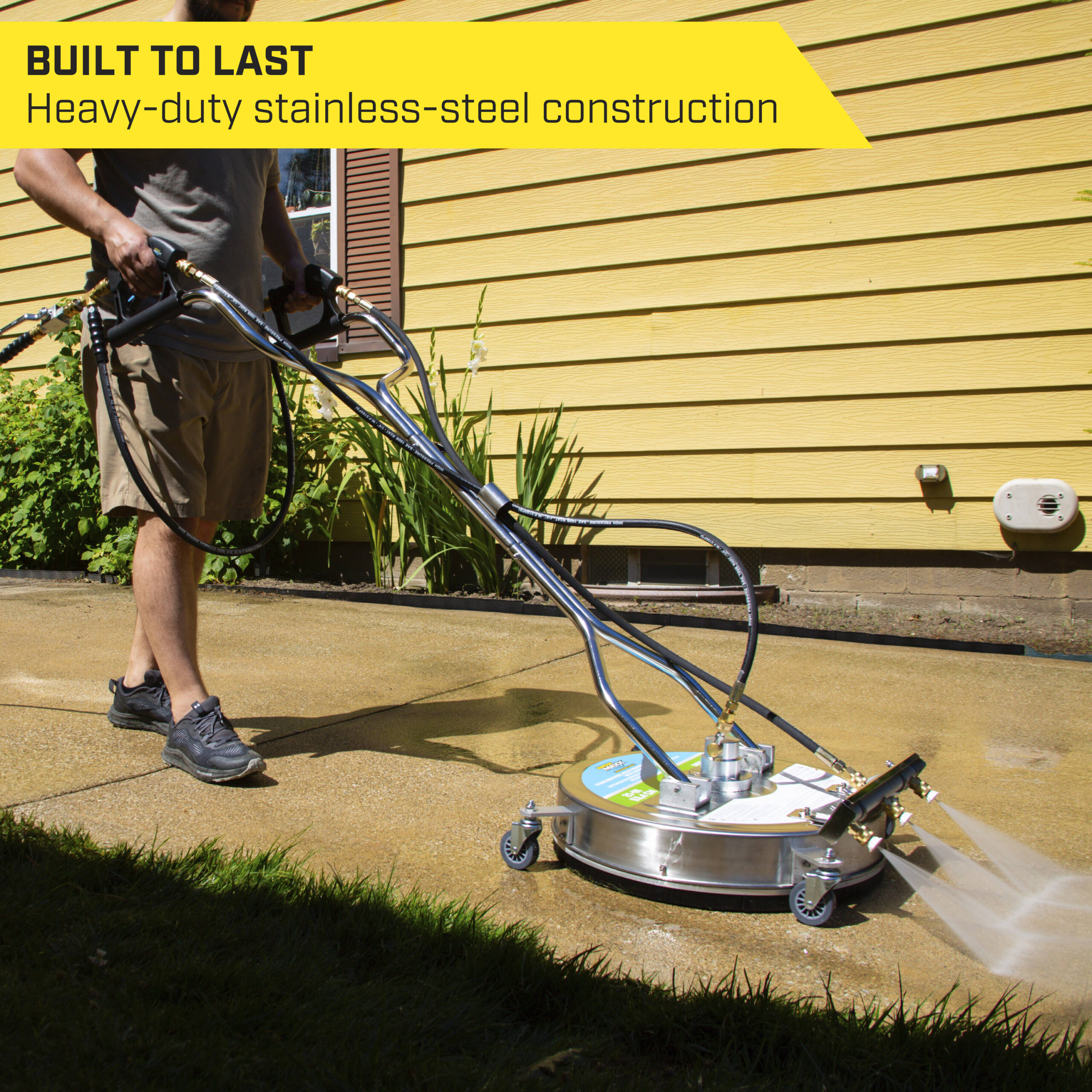 SurfaceMaxx Walk-Behind with Water Broom 21-in up to 4500-PSI Rotating surface cleaner for Gas pressure washers
