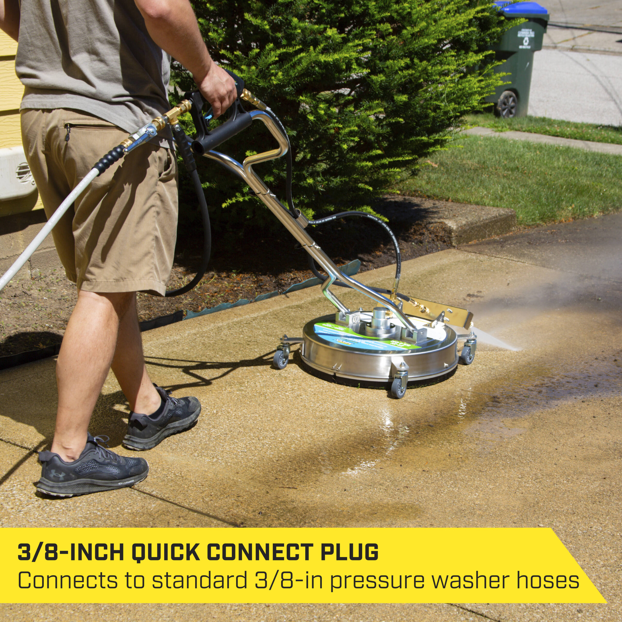 SurfaceMaxx Walk-Behind with Water Broom 21-in up to 4500-PSI Rotating surface cleaner for Gas pressure washers