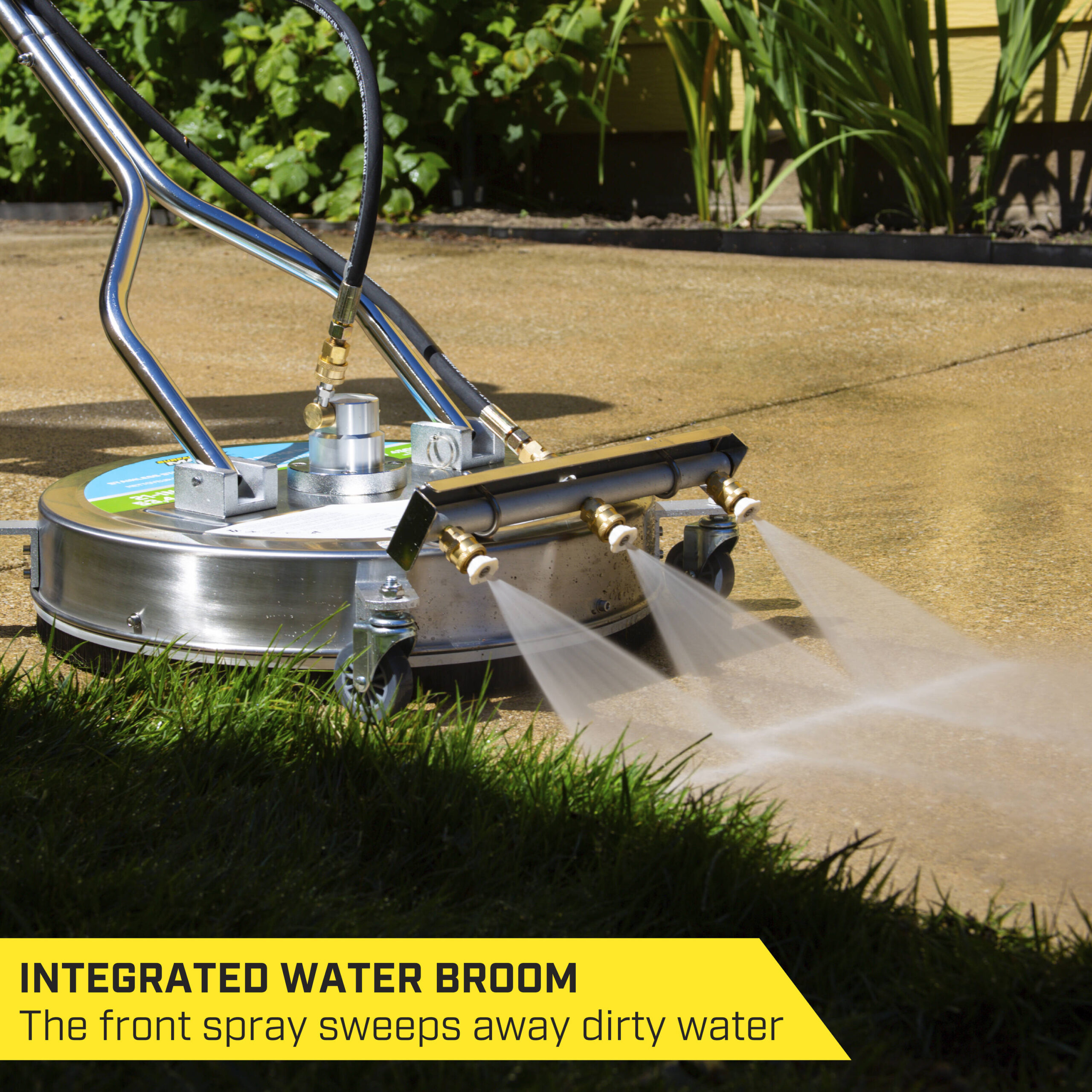 SurfaceMaxx Walk-Behind with Water Broom 21-in up to 4500-PSI Rotating surface cleaner for Gas pressure washers
