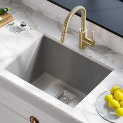 Kraus 18.5-in x 24-in 1 -Basin Stainless steel Undermount Laundry sink with Drain