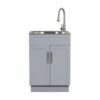 Style Selections 21.4-in x 24.1-in 1 -Basin Light Gray Freestanding Utility tub with Cabinet with Drain with Faucet