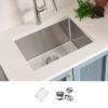 Ruvati 23-in x 18-in 1 -Basin Stainless Steel Undermount Laundry sink with Drain