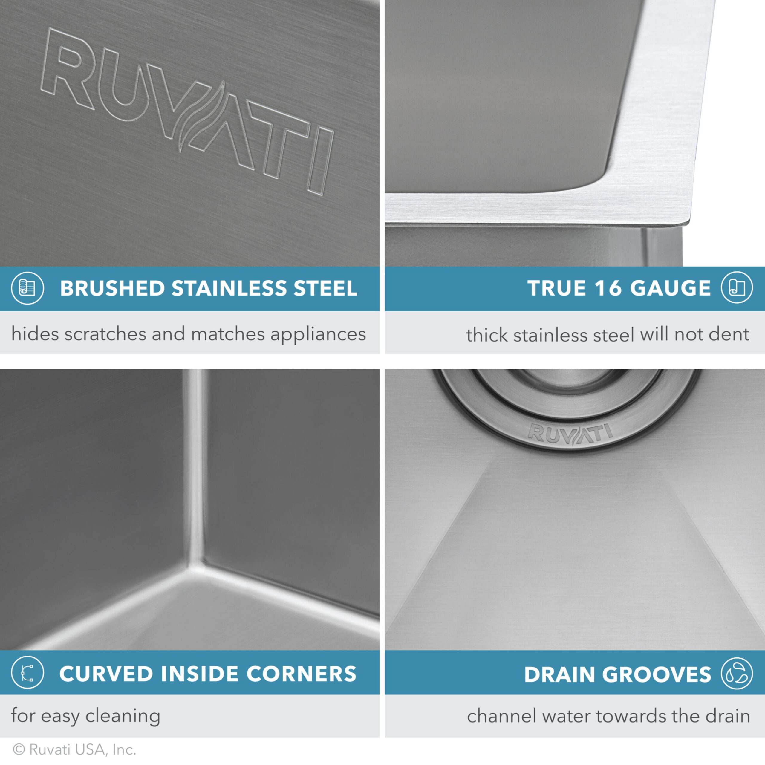 Ruvati 23-in x 18-in 1 -Basin Stainless Steel Undermount Laundry sink with Drain