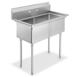 GRIDMANN NSF Stainless Steel 2 Compartment Prep Sink