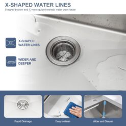 Lordear Workstation Utility Tub 36-in x 21-in 1 -Basin Stainless Steel Freestanding Laundry sink with Drain with Faucet