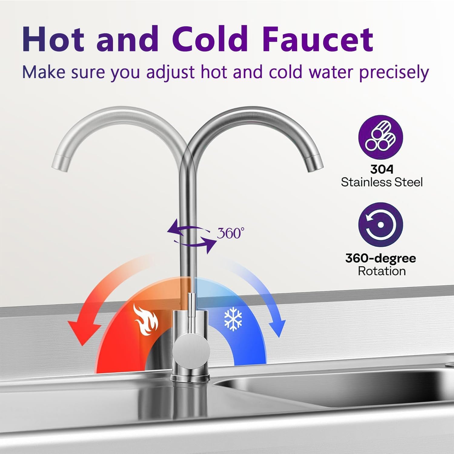Garvee Stainless Steel Utility Sink Freestanding Single Bowl Laundry Tub with Hot Cold Faucet Workbench for Laundry Room Garage Workshop