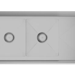 KoolMore 22-in x 43-in 2 -Basin Stainless Steel Freestanding Utility tub with Drain