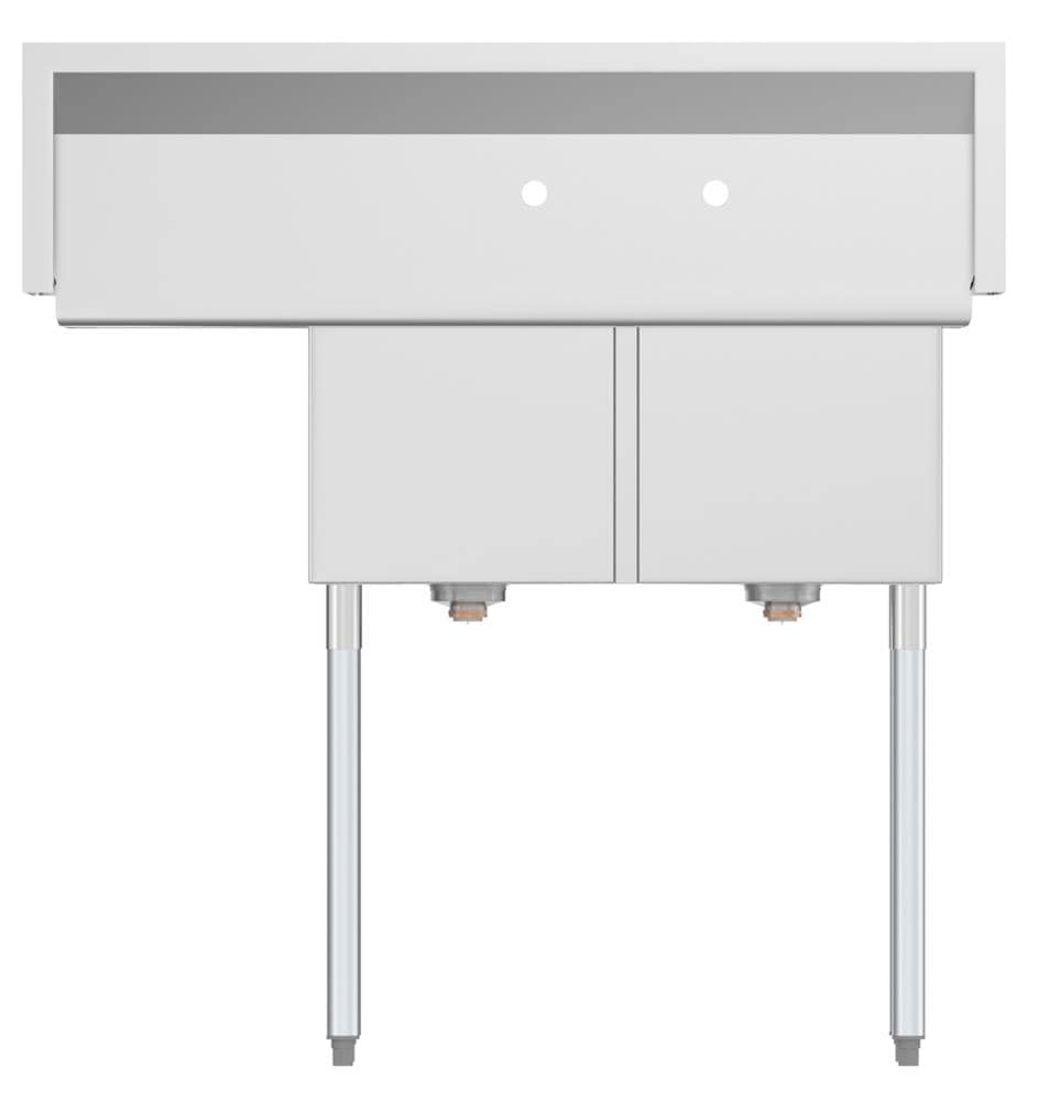 KoolMore 22-in x 43-in 2 -Basin Stainless Steel Freestanding Utility tub with Drain