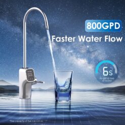 Waterdrop 10-stage G3P800 with MNR35 Filter Composite/Activated carbon Reverse Osmosis Filtration Under Sink Water Filtration System with LED Purifier Stainless Steel Smart faucet Faucet