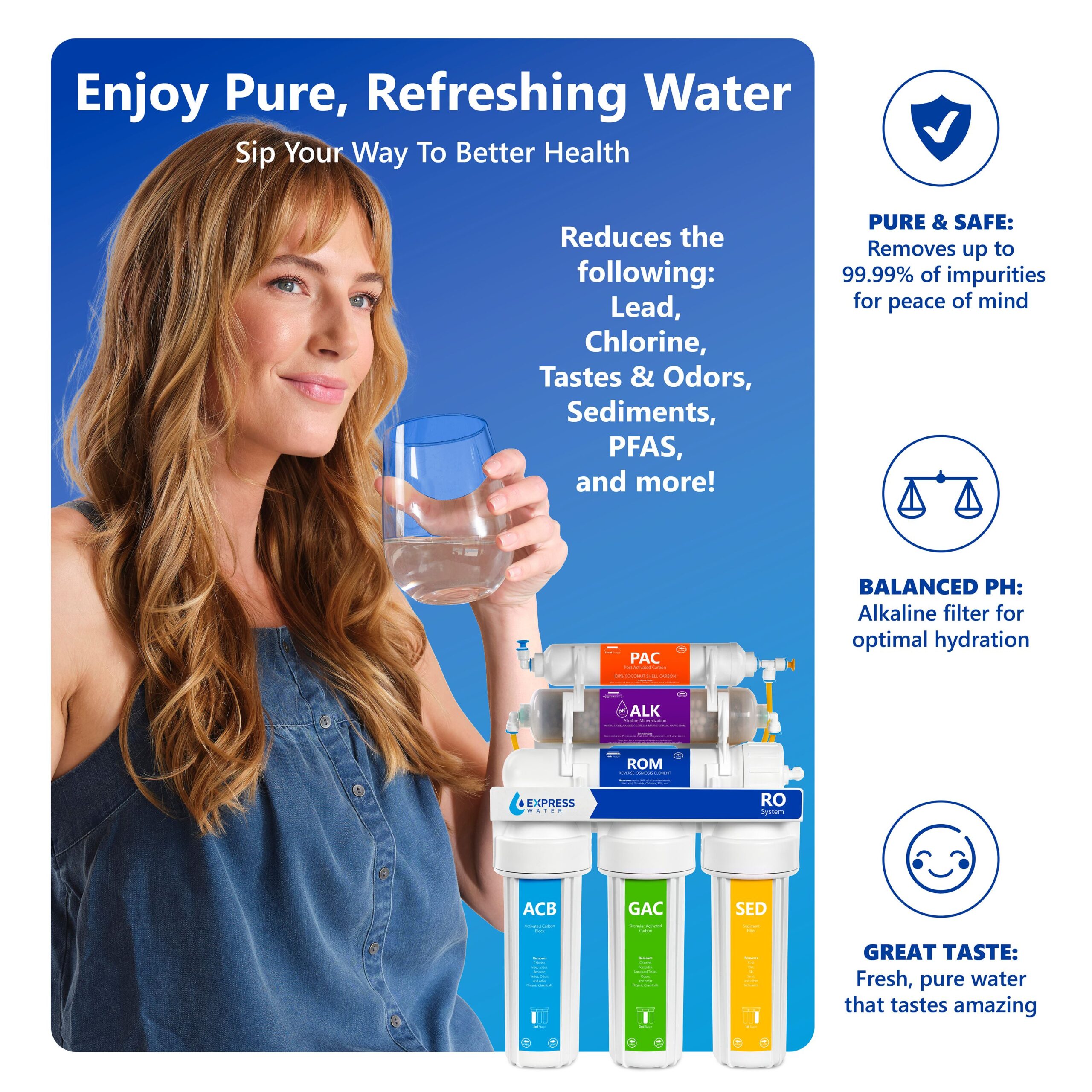 Express Water ROALK10D 6-stage Multi-method Under Sink Water Filtration System
