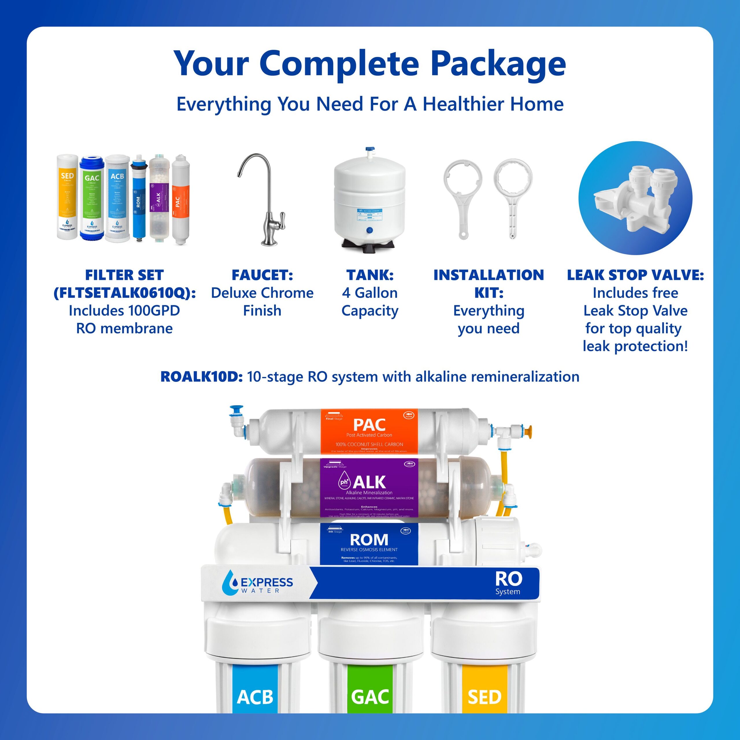 Express Water ROALK10D 6-stage Multi-method Under Sink Water Filtration System