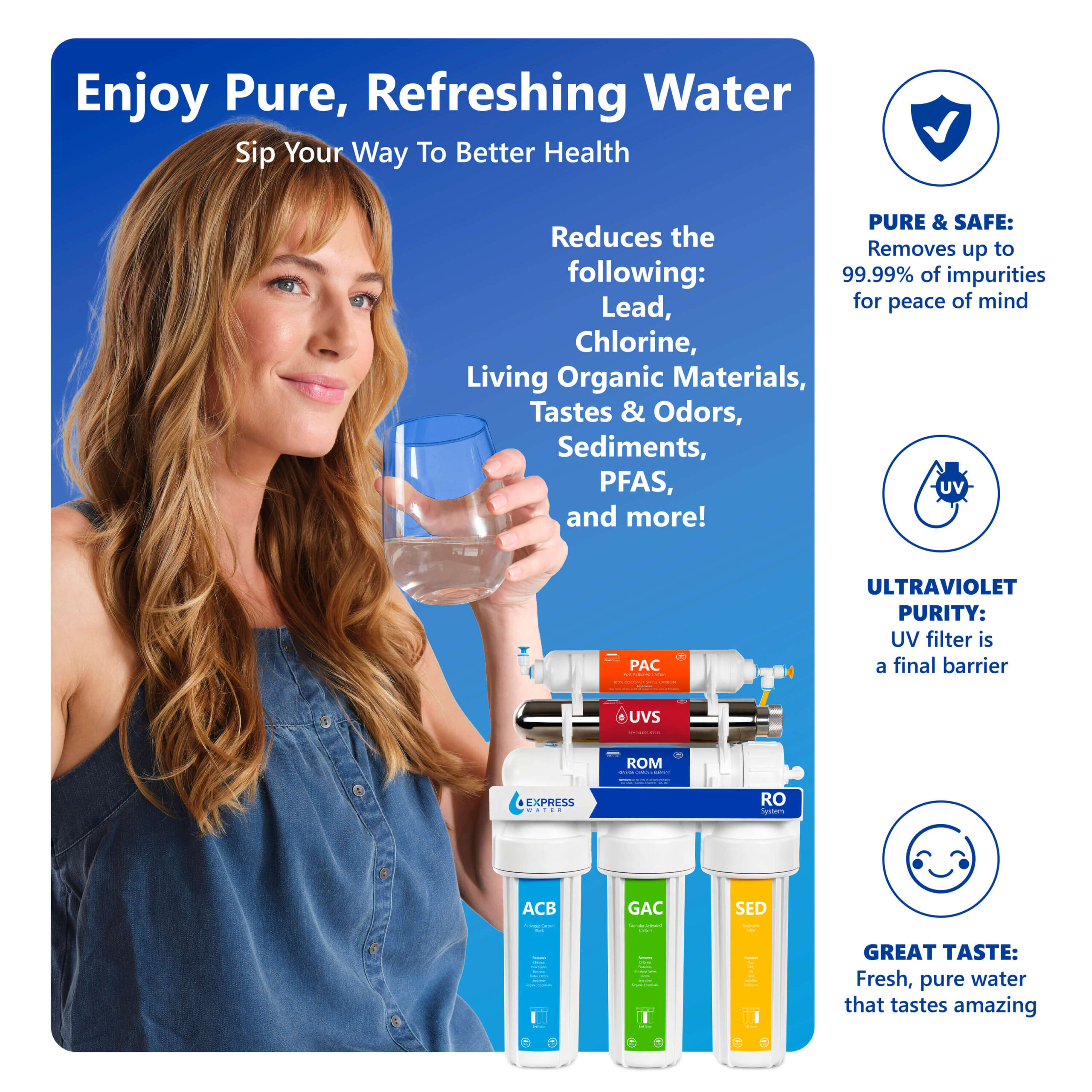 Express Water ROUV10D 6-stage Multi-method Under Sink Water Filtration System