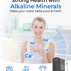 Waterdrop 8-stage G5P700A with Composite/Activated carbon Reverse Osmosis Filtration Under Sink Water Filtration System with Alkaline Mineral Stainless Steel faucet Faucet