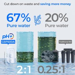 Waterdrop 8-stage G5P500A with CF Filter Composite/Activated carbon Reverse Osmosis Filtration Under Sink Water Filtration System with Alkaline Mineral Stainless Steel faucet Faucet