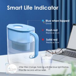 Waterdrop 8-stage G3P600 with PT Pitcher Composite/Activated carbon Reverse Osmosis Filtration Under Sink Water Filtration System with LED Purifier Stainless Steel Smart faucet Faucet