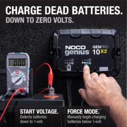 NOCO Genius GENPRO10X2: 2-Bank, 20A Onboard Battery Charger - 10A Per Bank, 12V Waterproof Marine Charger with Overcharge Protection & Temperature Compensation – for Lead-Acid & Lithium Batteries