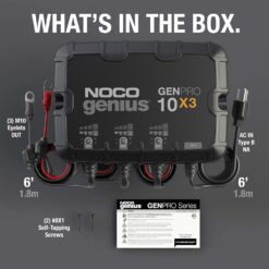 NOCO Genius GENPRO10X3, 3-Bank, 30A (10A/Bank) Smart Marine Battery Charger, 12V Waterproof Onboard Boat Charger, Battery Maintainer and Desulfator for AGM, Lithium (LiFePO4) and Deep-Cycle Batteries