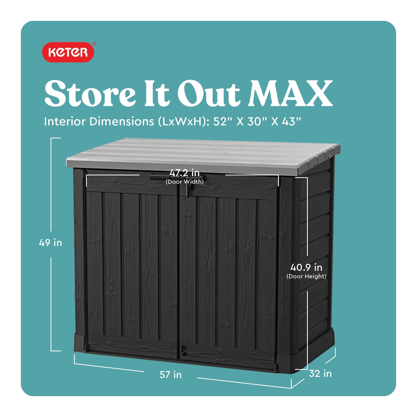 Keter 2.7-ft x 4.8-ft Store It Out Outdoor Black Plastic Resin Storage Shed
