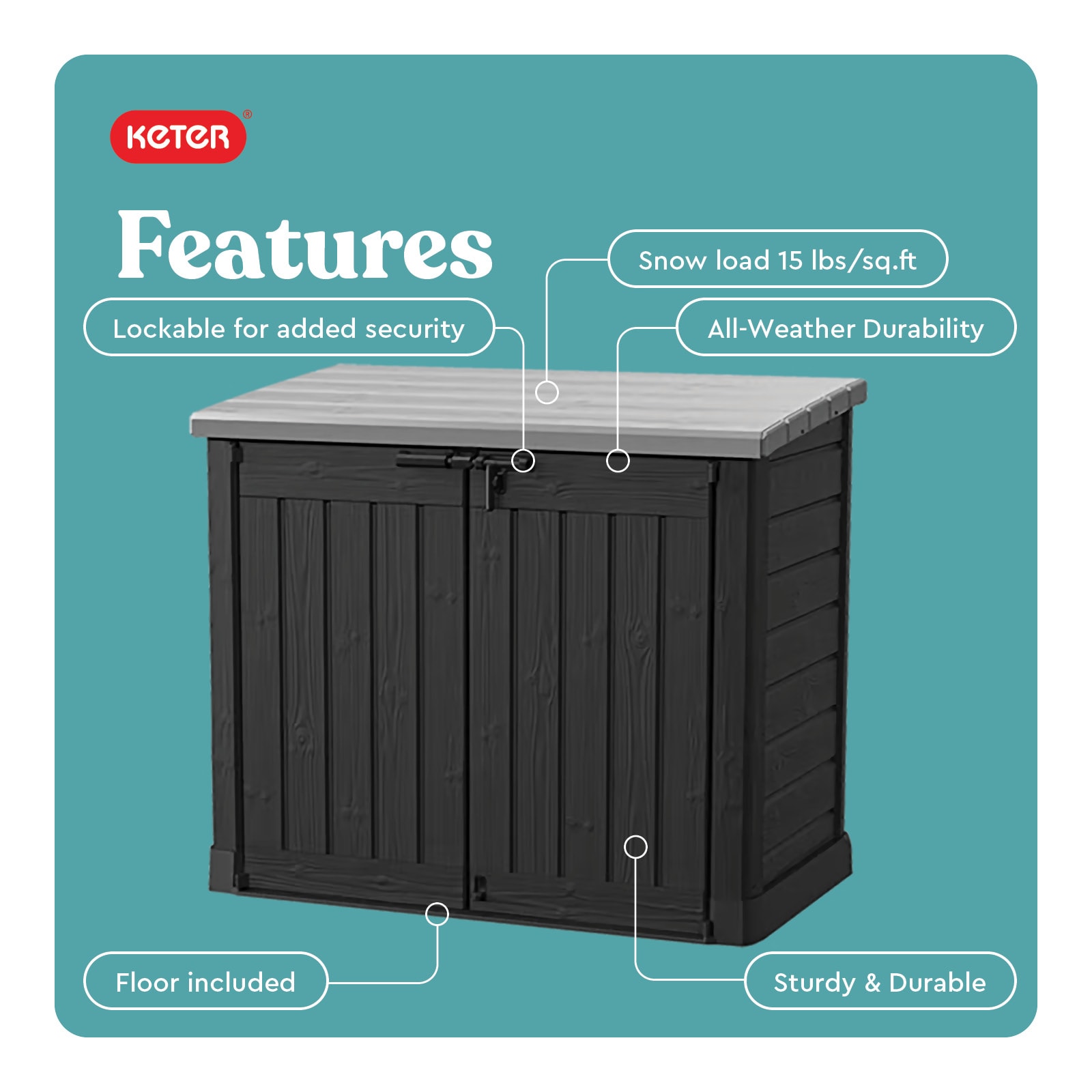 Keter 2.7-ft x 4.8-ft Store It Out Outdoor Black Plastic Resin Storage Shed