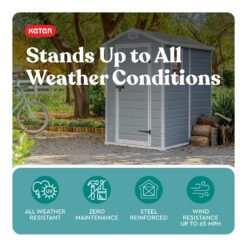Keter 4-ft x 6-ft Manor Outdoor Gray Gable Roof Plastic Resin Storage Shed
