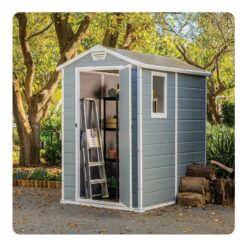 Keter 4-ft x 6-ft Manor Outdoor Gray Gable Roof Plastic Resin Storage Shed