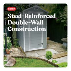 Keter 4-ft x 6-ft Manor Outdoor Gray Gable Roof Plastic Resin Storage Shed