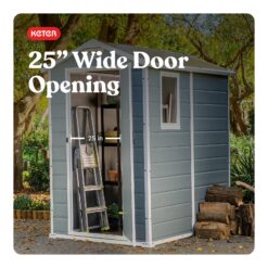 Keter 4-ft x 6-ft Manor Outdoor Gray Gable Roof Plastic Resin Storage Shed