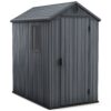 Keter 4-ft x 6-ft Darwin Gray Gable Roof Plastic Resin Storage Shed