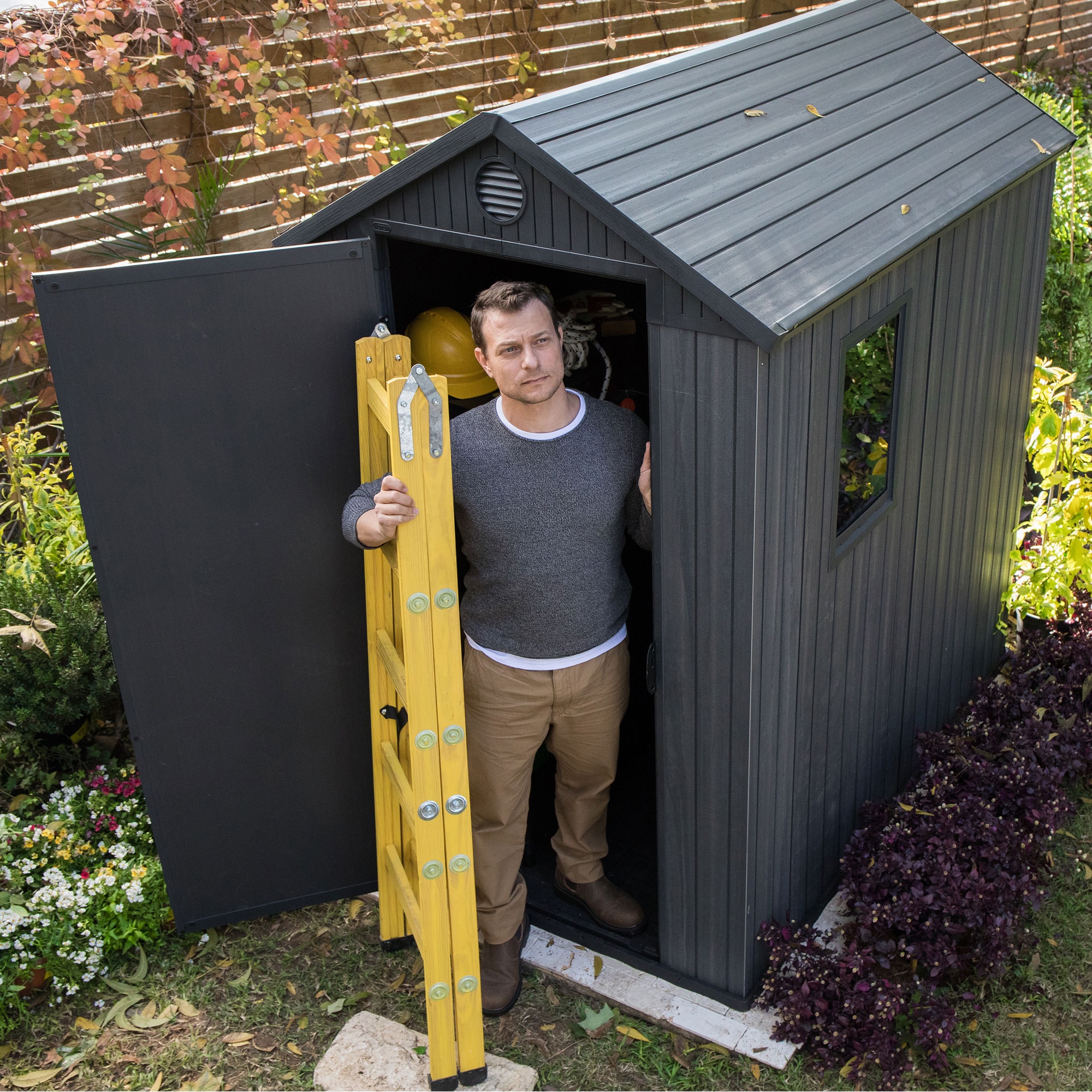 Keter 4-ft x 6-ft Darwin Gray Gable Roof Plastic Resin Storage Shed