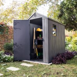Keter 4-ft x 6-ft Darwin Gray Gable Roof Plastic Resin Storage Shed