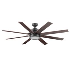 Honeywell Xerxes 62-in Bronze with Rough Pine/Dark Elm Blades Ceiling Fan With Light and Remote Control Included 8 -Blade