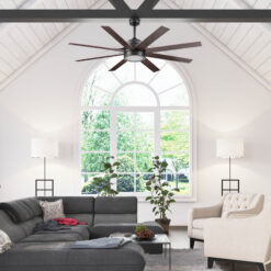 Honeywell Xerxes 62-in Bronze with Rough Pine/Dark Elm Blades Ceiling Fan With Light and Remote Control Included 8 -Blade