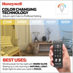 Honeywell Xerxes 70-in Matte Black with Walnut/Black Blades Adjustable White Covered Outdoor Ceiling Fan With Light and Remote Control Included 8 -Blade