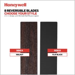 Honeywell Xerxes 70-in Matte Black with Walnut/Black Blades Adjustable White Covered Outdoor Ceiling Fan With Light and Remote Control Included 8 -Blade
