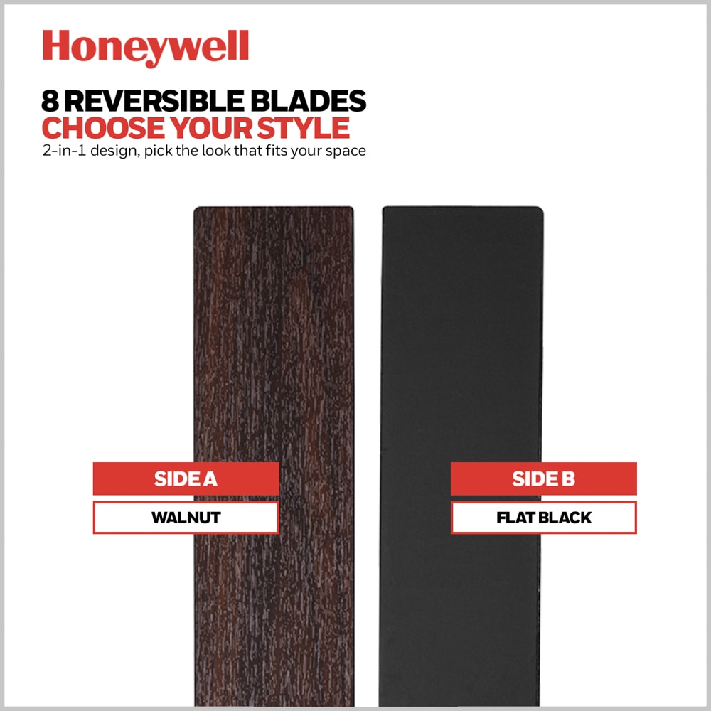Honeywell Xerxes 70-in Matte Black with Walnut/Black Blades Adjustable White Covered Outdoor Ceiling Fan With Light and Remote Control Included 8 -Blade