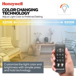 Honeywell Talbert 70-in Matte Black with Matte Black Blades LED Ceiling Fan With Light and Remote Control Included 6 -Blade