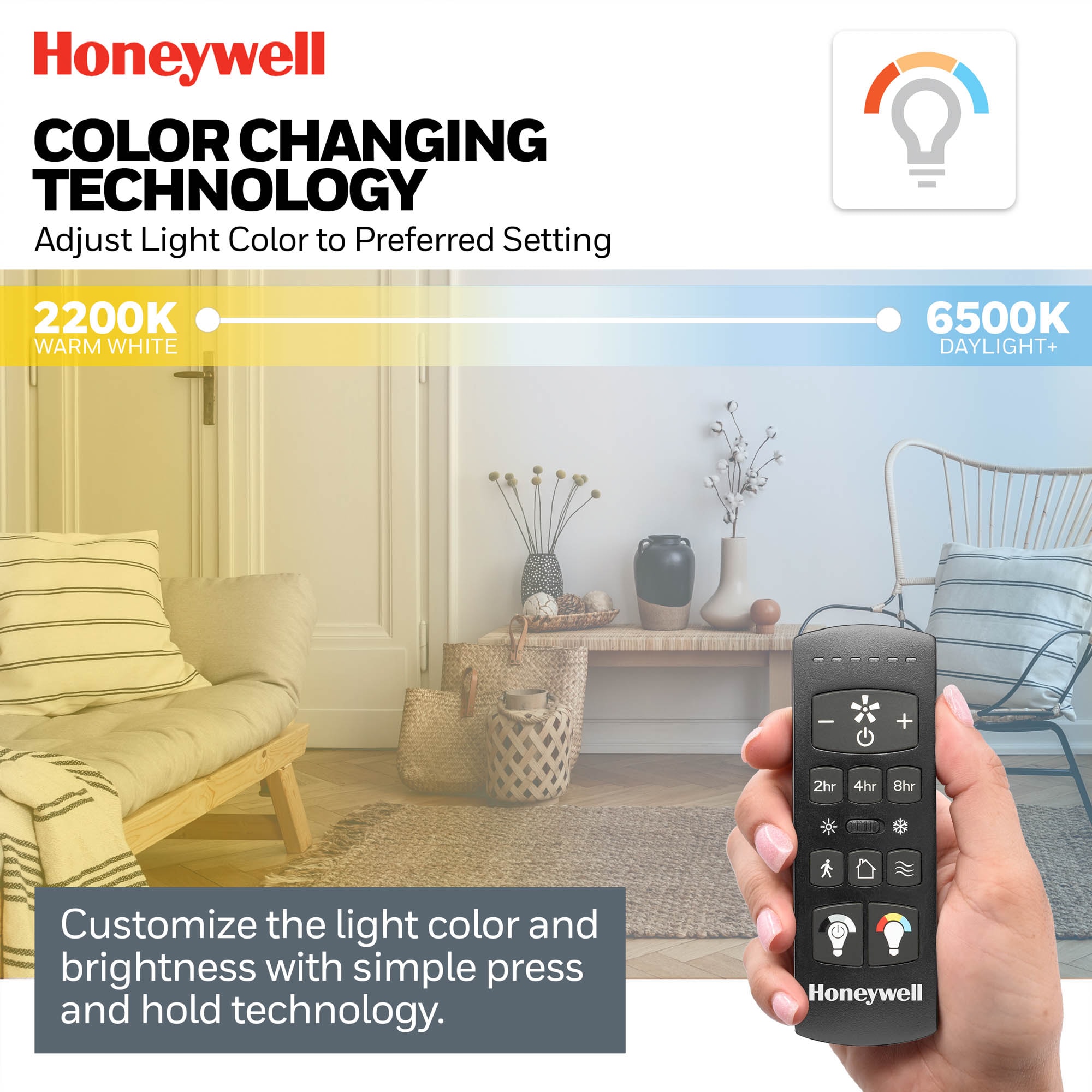 Honeywell Talbert 70-in Matte Black with Matte Black Blades LED Ceiling Fan With Light and Remote Control Included 6 -Blade
