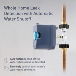 Moen Flo Smart Water Monitor 3/4-in to 1-1/4-in Indoor/Outdoor Smart Compatible Water leak detector with Automatic Shut-off Valve ( 1 -Pack)