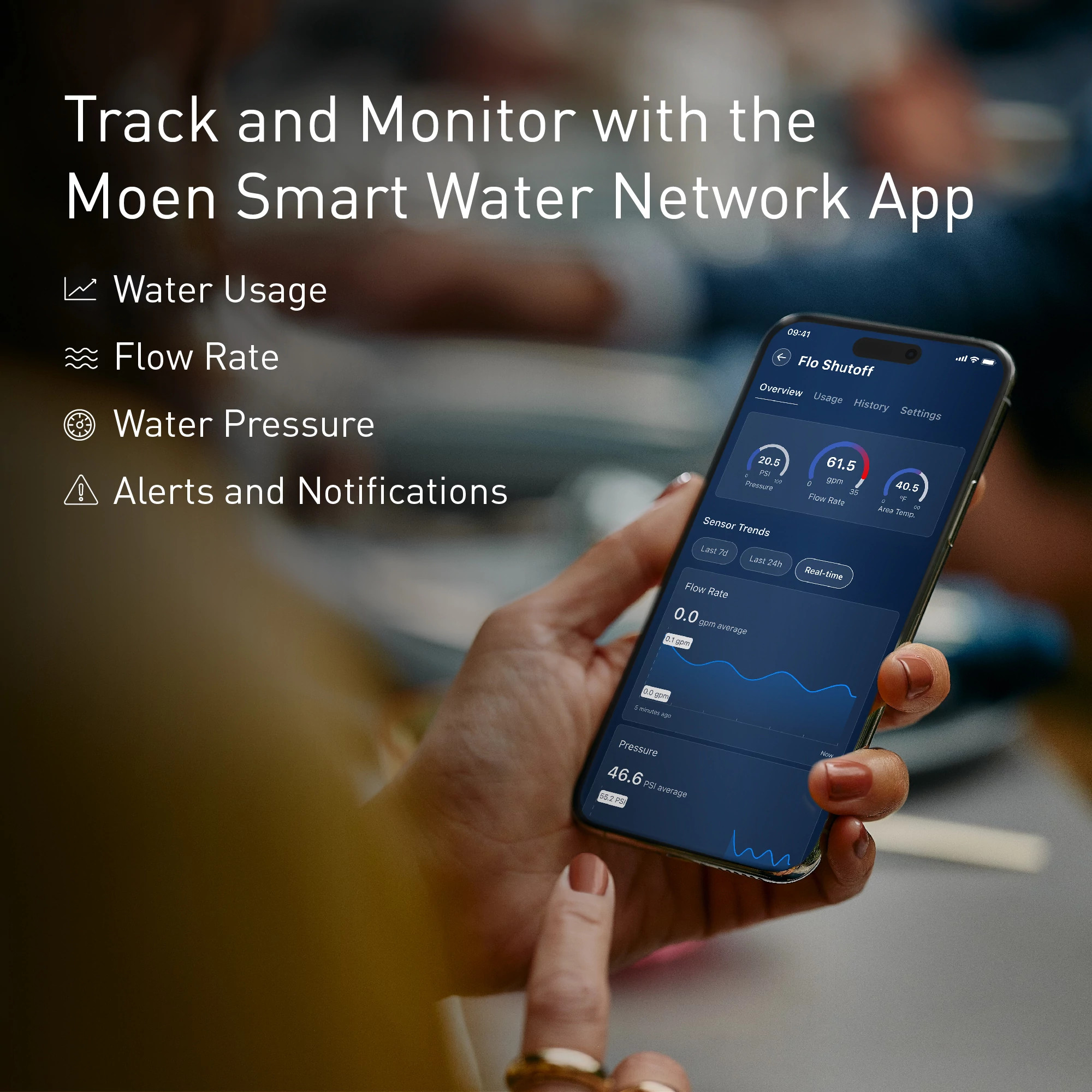Moen Flo Smart Water Monitor 1-in to 1-1/4-in Indoor/Outdoor Smart Compatible Water leak detector with Automatic Shut-off Valve ( 1 -Pack)