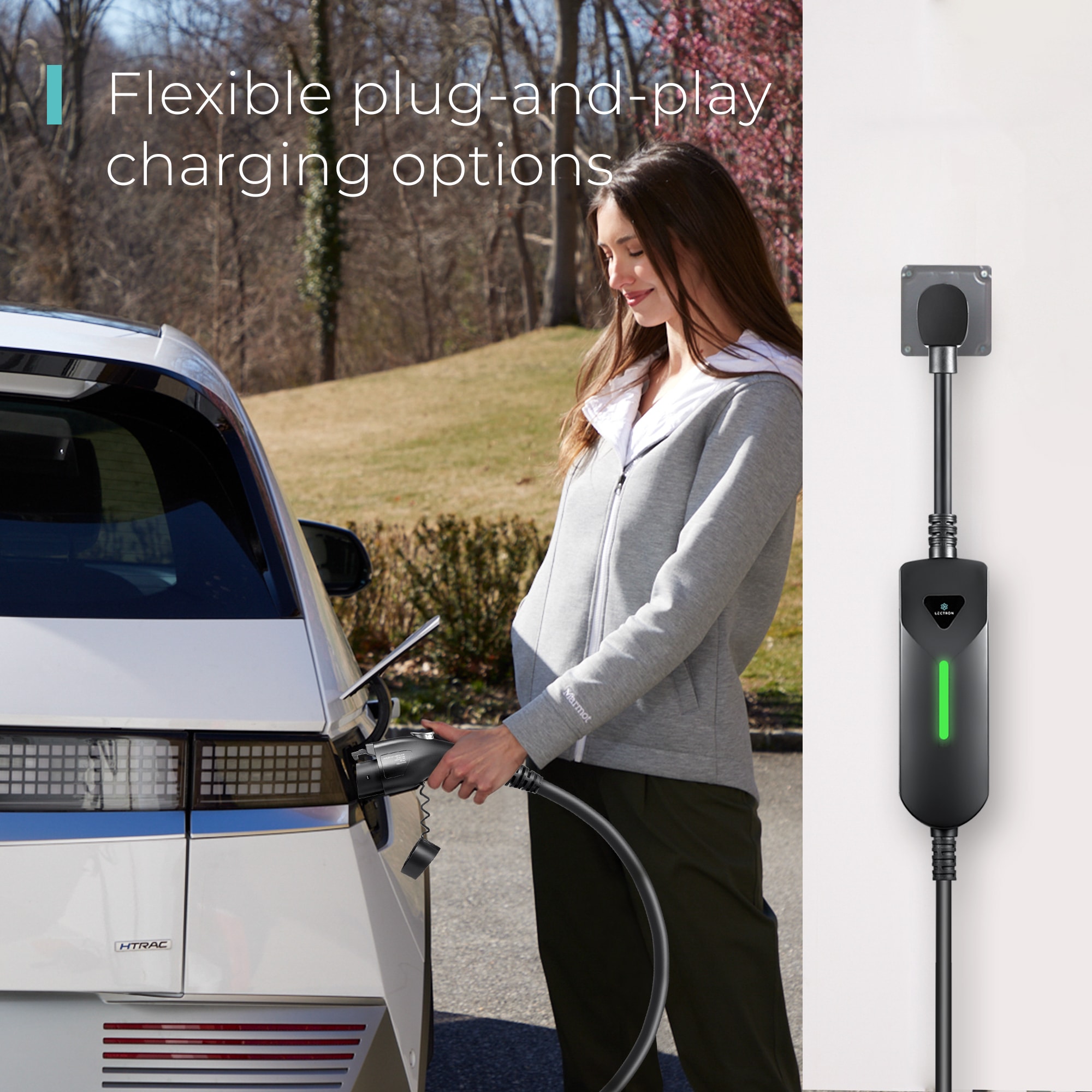 Lectron Compatible with All J1772 EVs Level 1 and Level 2 NEMA 5-15p/14-50p Plug In EV Electric Vehicle Charging Station-up to 40 Amps/ 120/240-Volts with 16-ft Cable