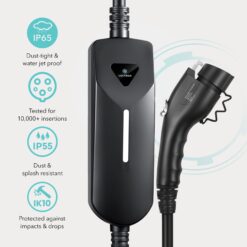 Lectron Compatible with All J1772 EVs Level 1 and Level 2 NEMA 5-15p/14-50p Plug In EV Electric Vehicle Charging Station-up to 40 Amps/ 120/240-Volts with 16-ft Cable