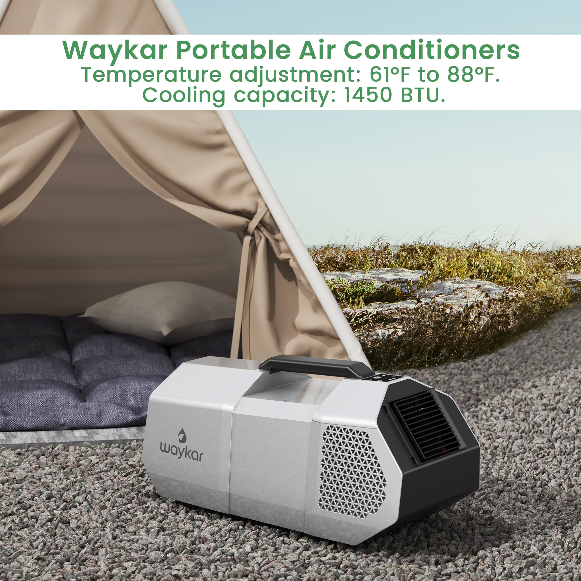 waykar 24-Volt Vented Small Room Portable Air Conditioner