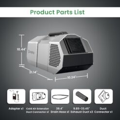 waykar 24-Volt Vented Small Room Portable Air Conditioner
