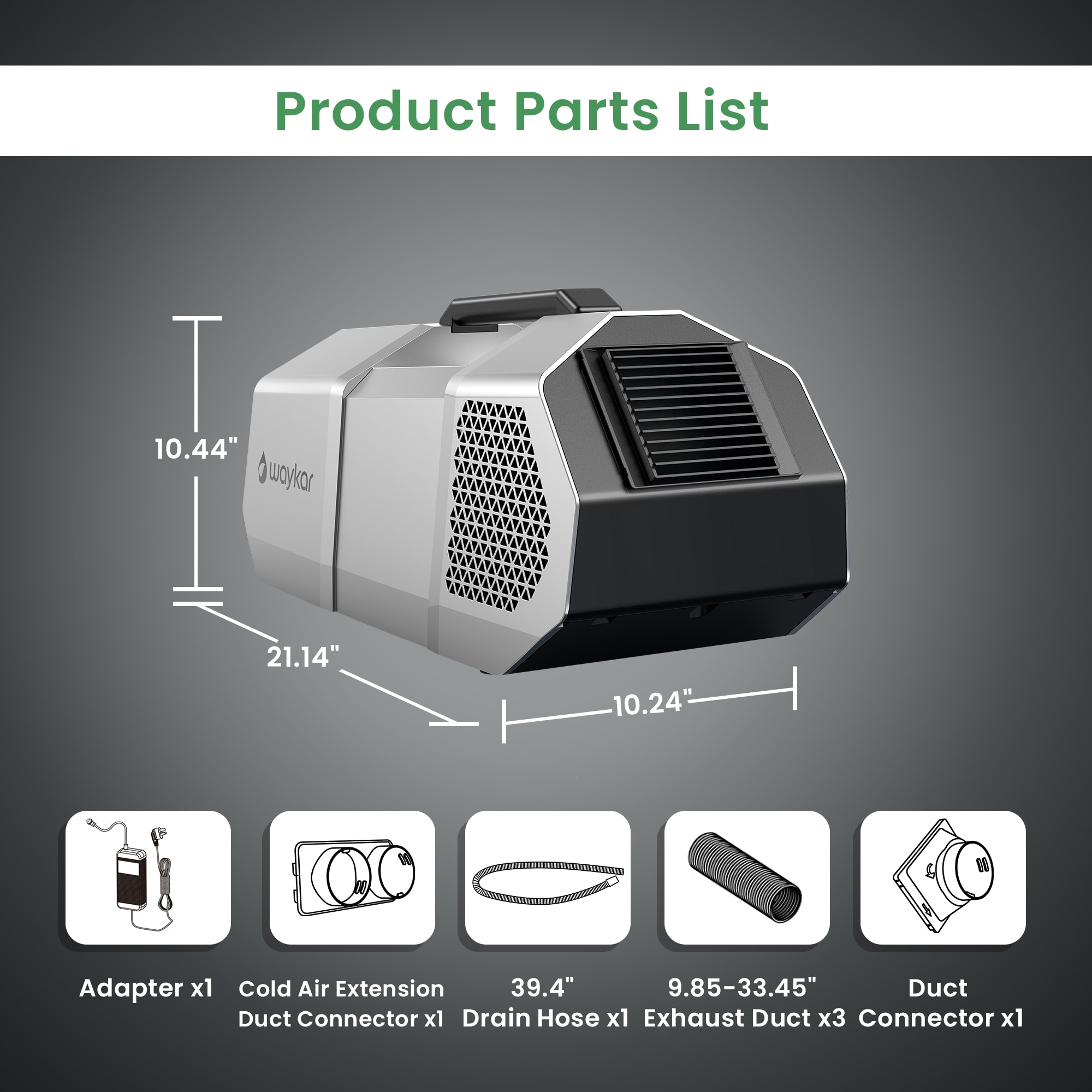 waykar 24-Volt Vented Small Room Portable Air Conditioner