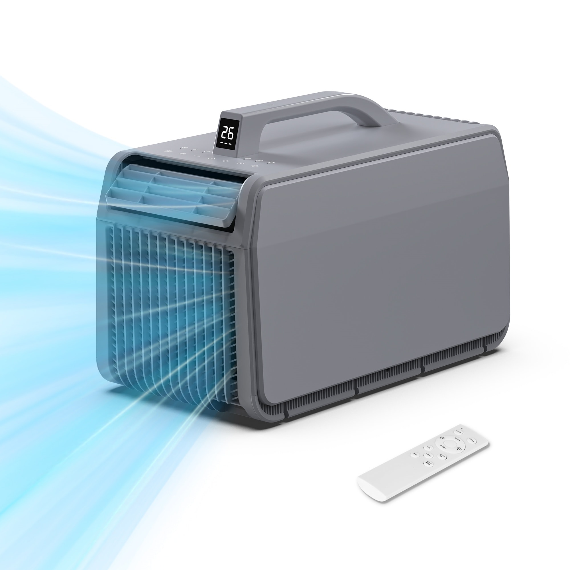 Elexnux 5500 BTU (DOE) 110-Volt Vented Small Room Portable Air Conditioner with Heater, Remote Included