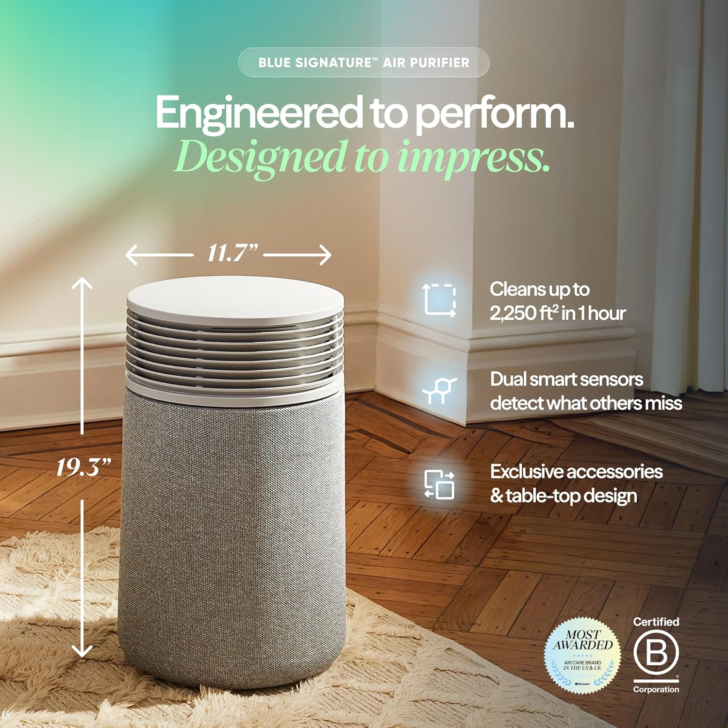 BLUEAIR Blue Signature SP3i Air Purifier for Medium Rooms up to 498 sq ft, AHAM Verified, Table Design